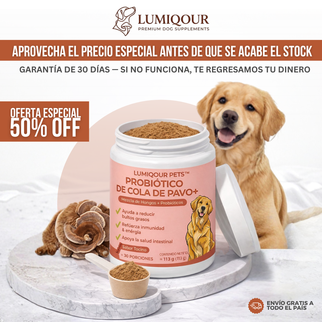 Lumiqour™ Turkey Tail+ Suplemento Probiótico para Perros