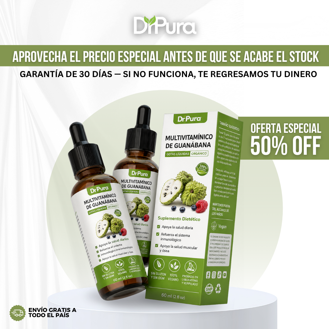 DrPura™ Gotas de Guanábana | Debilita Parásitos Intestinales Hasta Eliminarlos