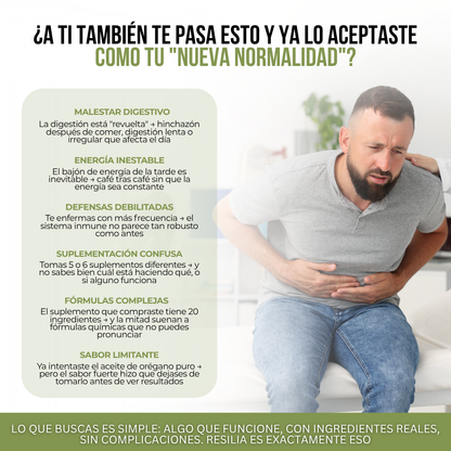 Resilia® Cápsulas de Aceite de Orégano + Aceite de Semilla Negra | Desinflama y Revitaliza