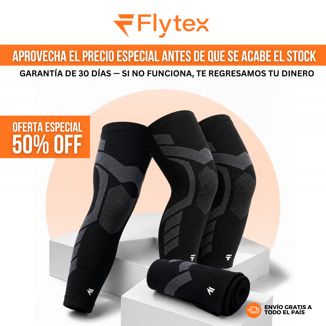 Flytex™ Mangas de Compresión V2 para Rodillas y Piernas — Soporte, Alivio y Recuperación.