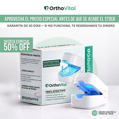 OrthoVital™ Dispositivo de Luz Azul para Hongos en Uñas | Las Cremas No Llegan al Hongo.