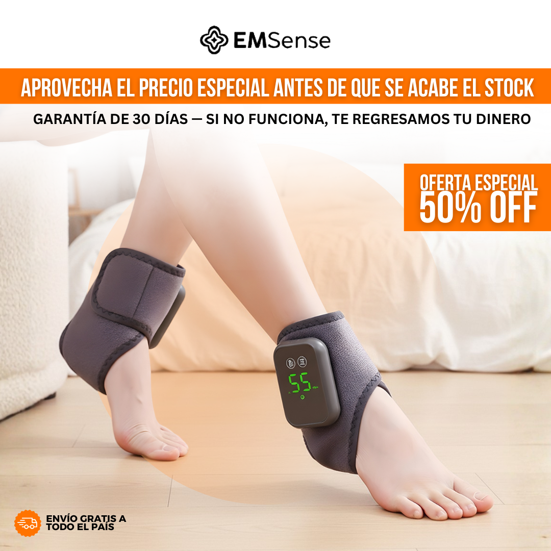 EMSense™ Masajeador de Pies Triple Terapia — EMS + Masaje + Calor.