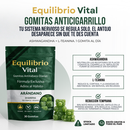 Equilibrio Vital™ Gomitas Anticigarrillo — Deja de Fumar Sin Sufrimiento