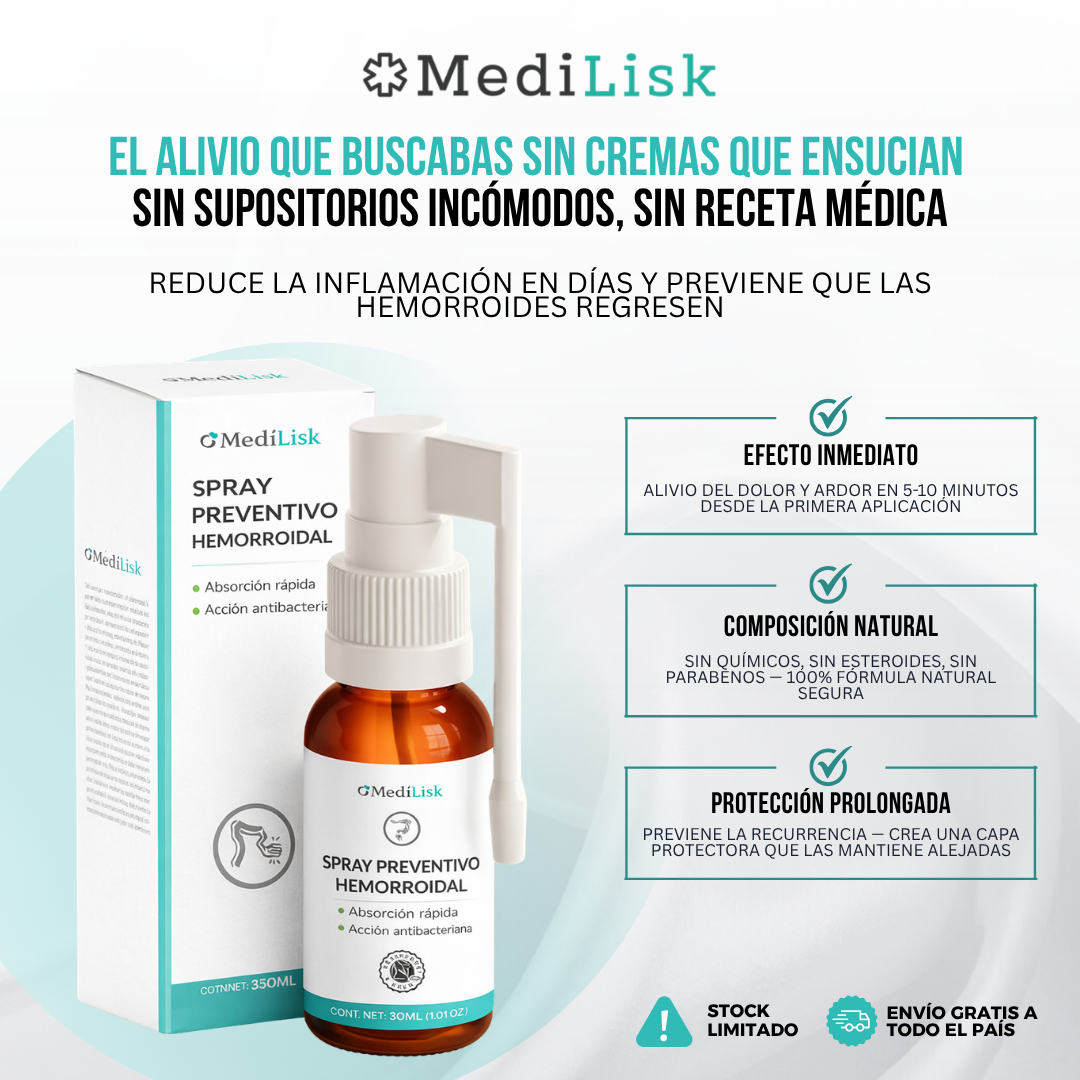 MediLisk™ Hemorrhoids Spray — Alivio en Minutos. Curación en Días