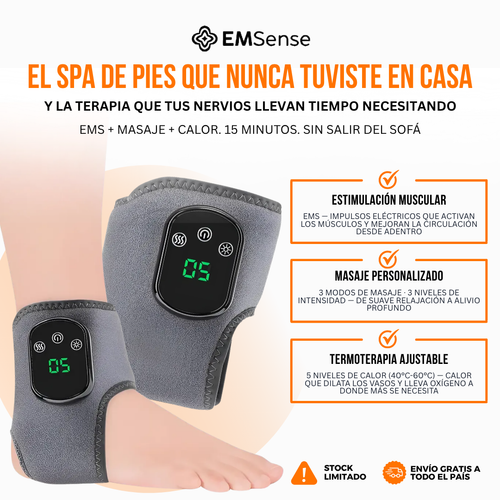 EMSense™ Masajeador de Pies Triple Terapia — EMS + Masaje + Calor.