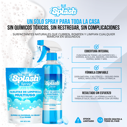 Blue Splash™ — Un Solo Spray para Toda la Casa. Sin Químicos, Sin Restregar