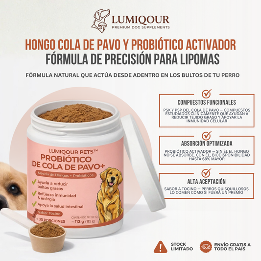 Lumiqour™ Turkey Tail+ Suplemento Probiótico para Perros
