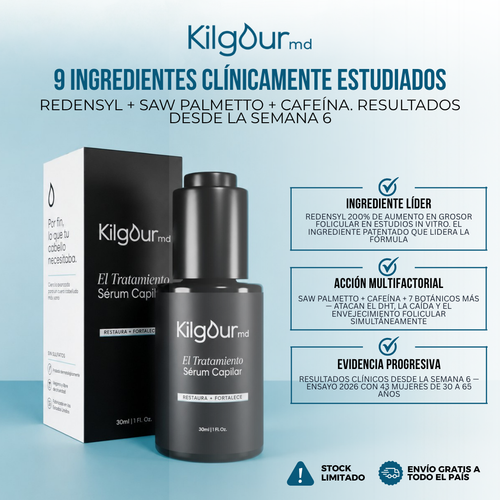 KilgourMD™ | Sérum Capilar para el Adelgazamiento del Cabello