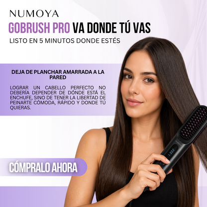 Numoya™ GoBrush PRO — Cepillo Alisador Portátil Inalámbrico