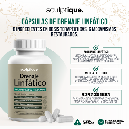 Sculptique™ Cápsulas de Drenaje Linfático | La Hinchazón, la Celulitis y la Fatiga No Son la Edad.