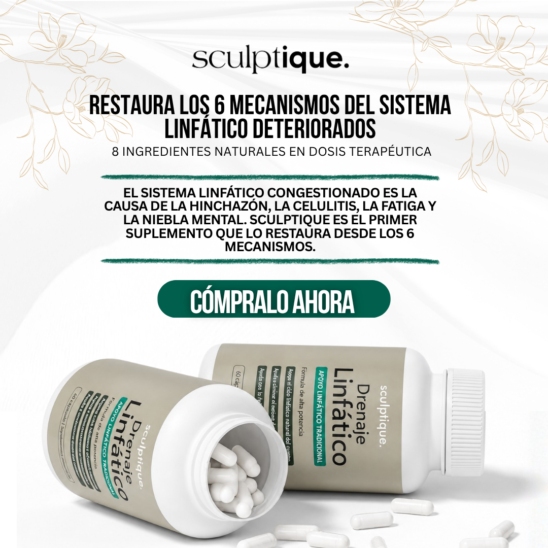 Sculptique™ Cápsulas de Drenaje Linfático | La Hinchazón, la Celulitis y la Fatiga No Son la Edad.