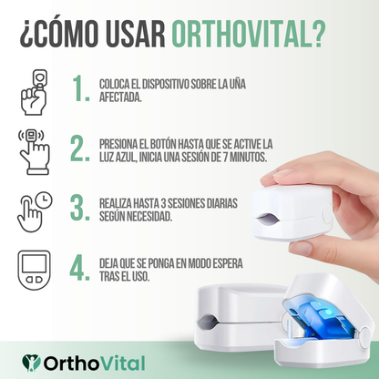 OrthoVital™ Dispositivo de Luz Azul para Hongos en Uñas | Las Cremas No Llegan al Hongo.