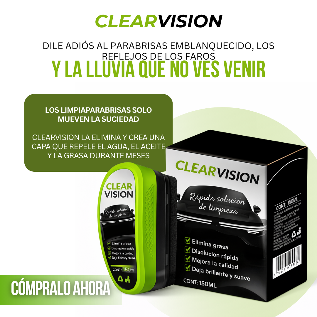 ClearVision™ — Limpiador Impermeable, El Agua Escurre Sola