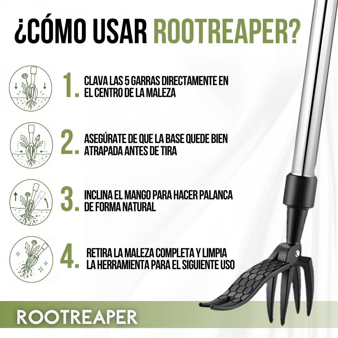 RootReaper™ — Arrancamalezas de Raíz de 5 Puntas