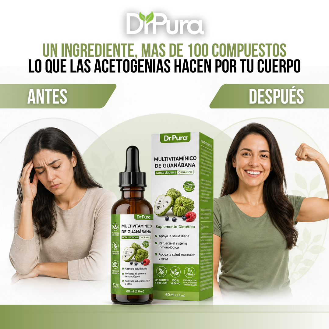 DrPura™ Gotas de Guanábana | Debilita Parásitos Intestinales Hasta Eliminarlos