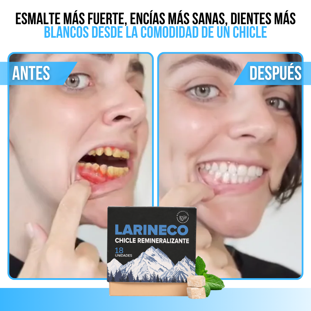 Larineco™ Chicle para Salud Dental | Refresca. Remineraliza, Fortalece y Protege con Cada Masticada.