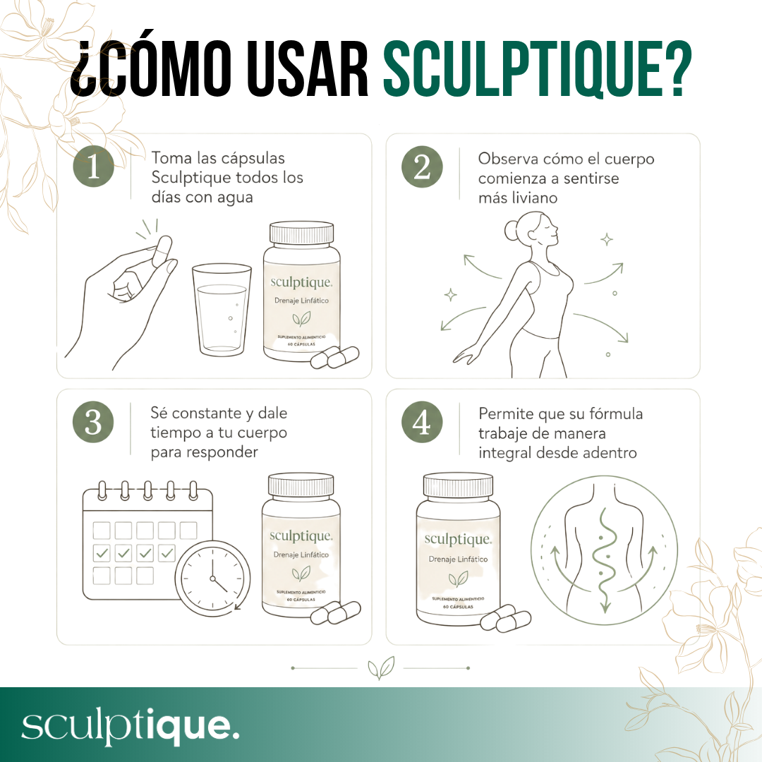 Sculptique™ Cápsulas de Drenaje Linfático | La Hinchazón, la Celulitis y la Fatiga No Son la Edad.