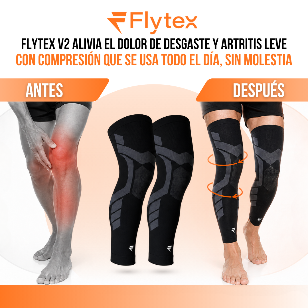 Flytex™ Mangas de Compresión V2 para Rodillas y Piernas — Soporte, Alivio y Recuperación.