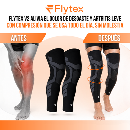 Flytex™ Mangas de Compresión V2 para Rodillas y Piernas — Soporte, Alivio y Recuperación.