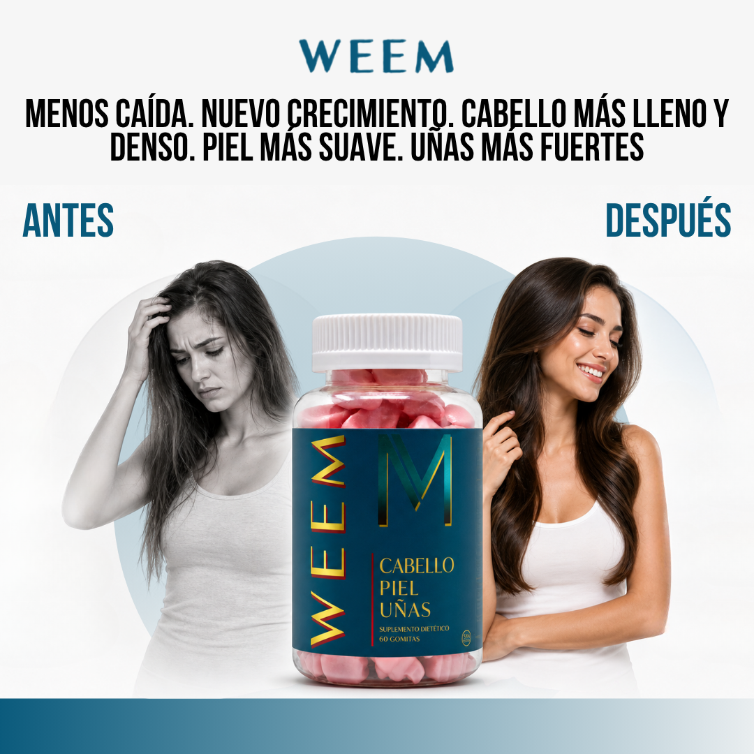 WEEM® Gomitas de Vitaminas para Cabello, Piel y Uñas