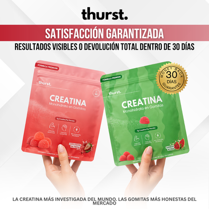 Thurst™ Gomitas de Creatina — 5g Verificados por Eurofins.
