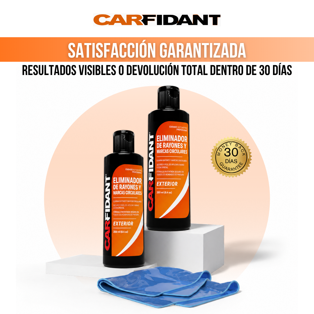 Carfidant™ Quitarrayones y Removedor de Swirls — El Rayón que Llevas Meses Mirando, Quitado en 20 Minutos.