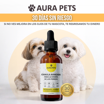 AuraPets™ Nano-Gotas Sublinguales para Ojos de Mascota — Ojos Nublados, Lagrimeo y Legañas