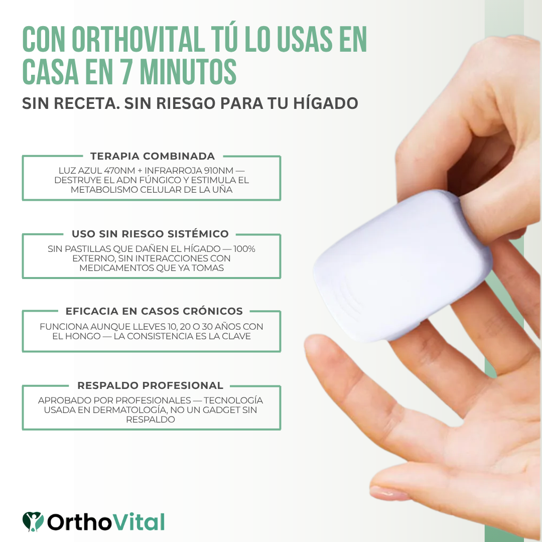 OrthoVital™ Dispositivo de Luz Azul para Hongos en Uñas | Las Cremas No Llegan al Hongo.
