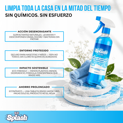 Blue Splash™ — Un Solo Spray para Toda la Casa. Sin Químicos, Sin Restregar