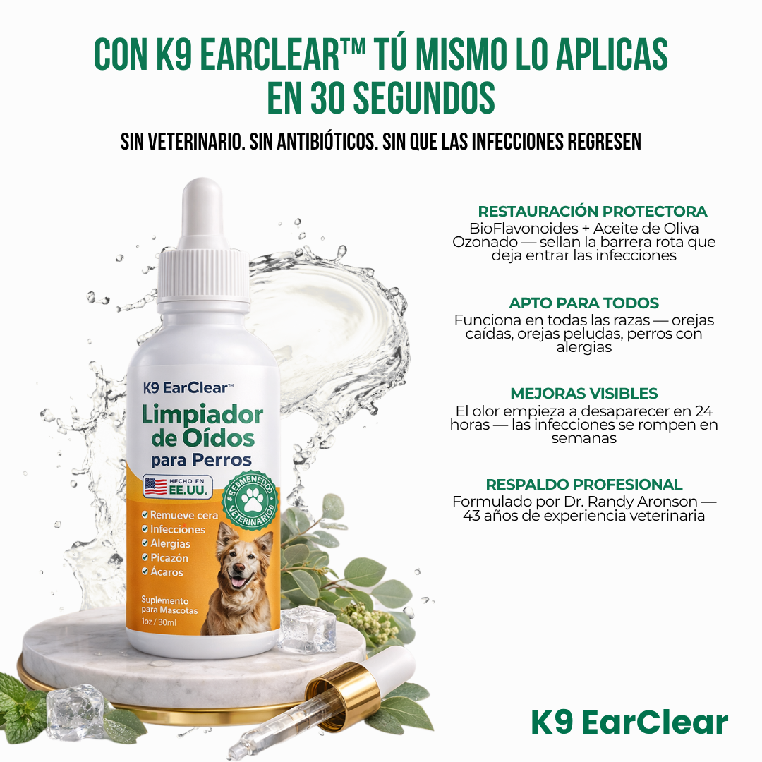 K9 EarClear™ | No Más Infecciones de Oído en tu Mascota