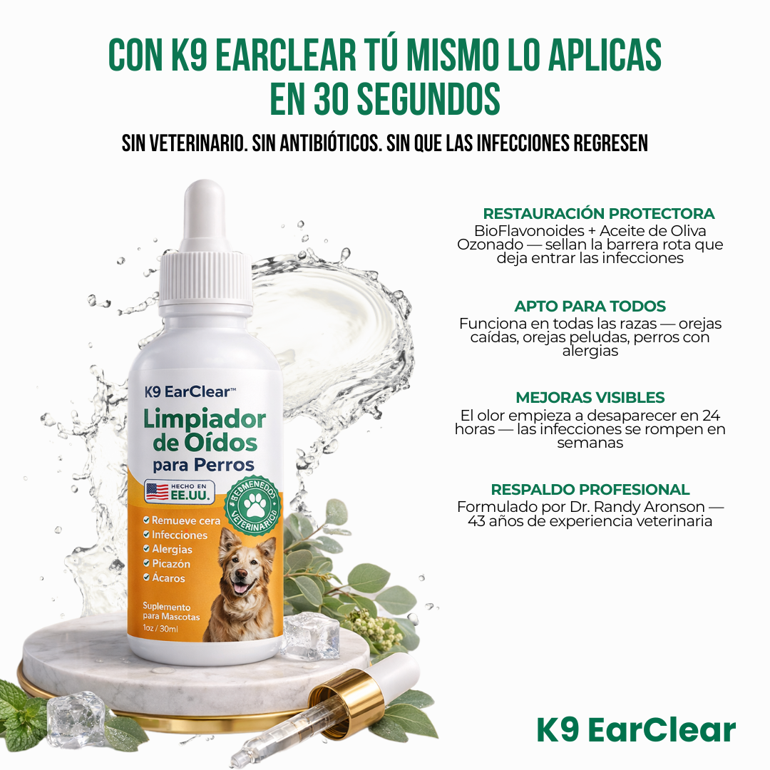 K9 EarClear™ | No Más Infecciones de Oído en tu Mascota