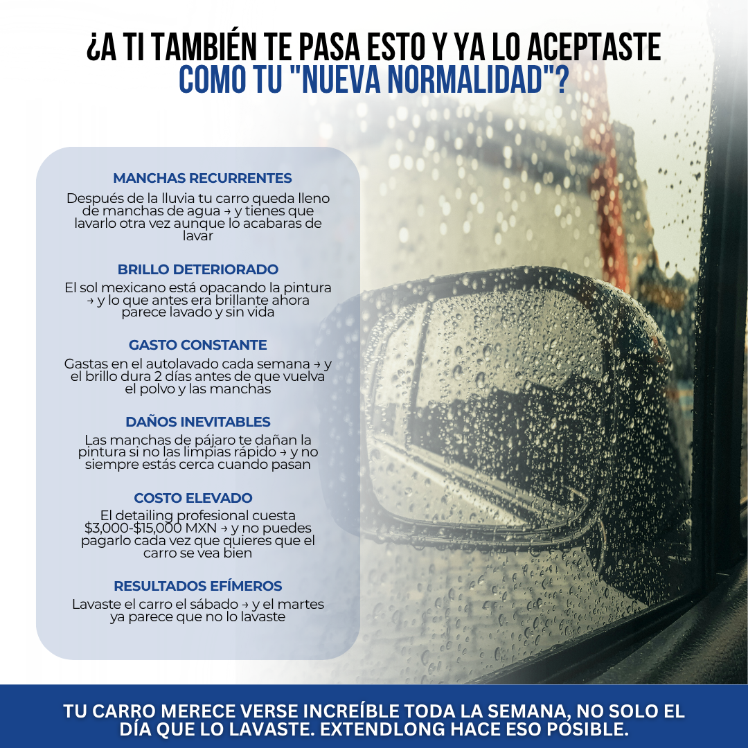 ExtendLong™ Coating Cerámico para Auto — Brillo, Protección y Lavado sin Agua