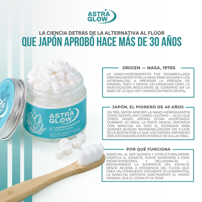 AstraGlow™ Tabletas de Pasta Dental con Hidroxiapatita