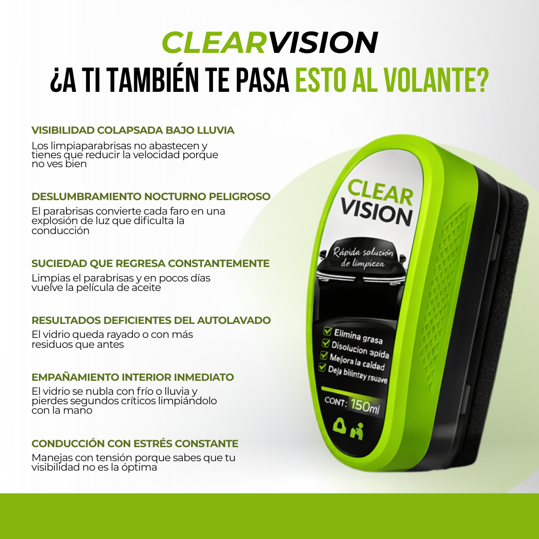 ClearVision™ — Limpiador Impermeable, El Agua Escurre Sola