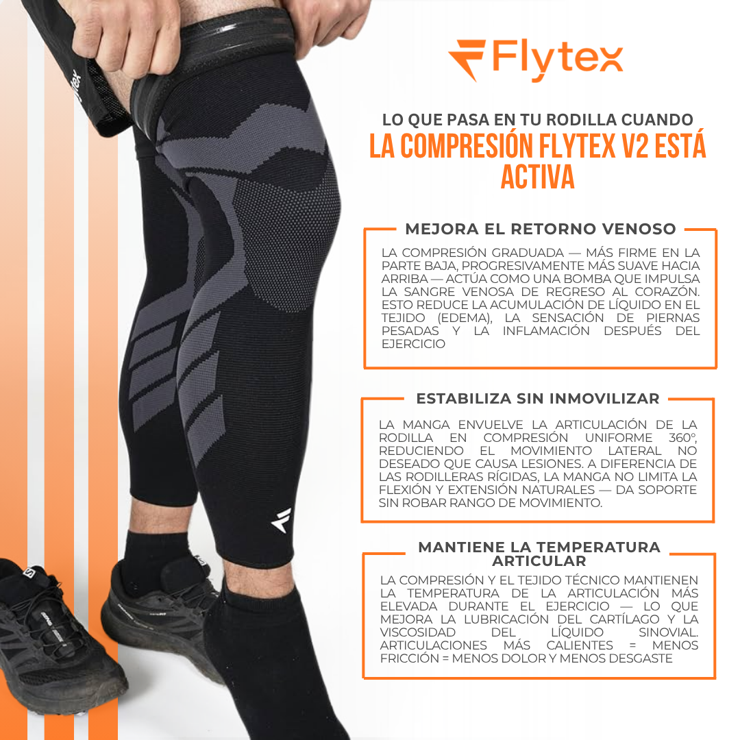 Flytex™ Mangas de Compresión V2 para Rodillas y Piernas — Soporte, Alivio y Recuperación.