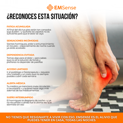 EMSense™ Masajeador de Pies Triple Terapia — EMS + Masaje + Calor.