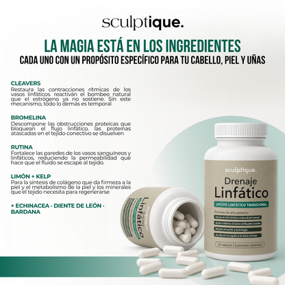 Sculptique™ Cápsulas de Drenaje Linfático | La Hinchazón, la Celulitis y la Fatiga No Son la Edad.