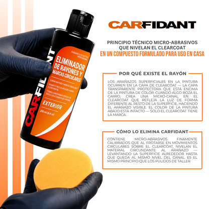 Carfidant™ Quitarrayones y Removedor de Swirls — El Rayón que Llevas Meses Mirando, Quitado en 20 Minutos.