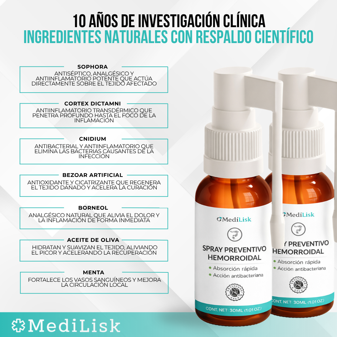 MediLisk™ Hemorrhoids Spray — Alivio en Minutos. Curación en Días