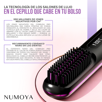 Numoya™ GoBrush PRO — Cepillo Alisador Portátil Inalámbrico
