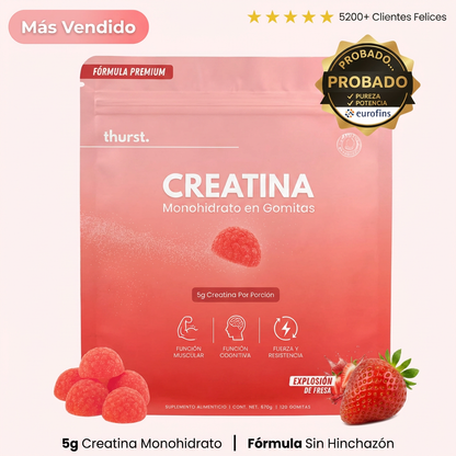 Thurst™ Gomitas de Creatina — 5g Verificados por Eurofins.