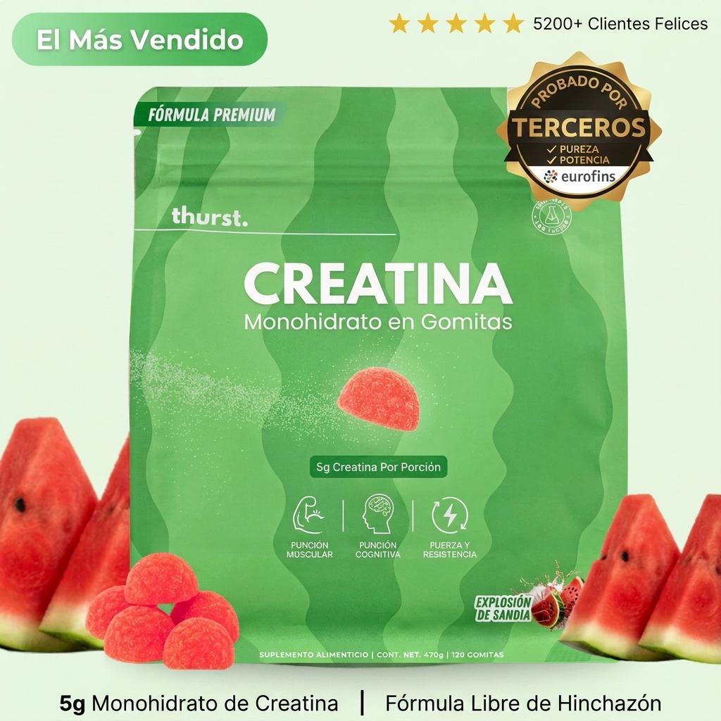 Thurst™ Gomitas de Creatina — 5g Verificados por Eurofins.